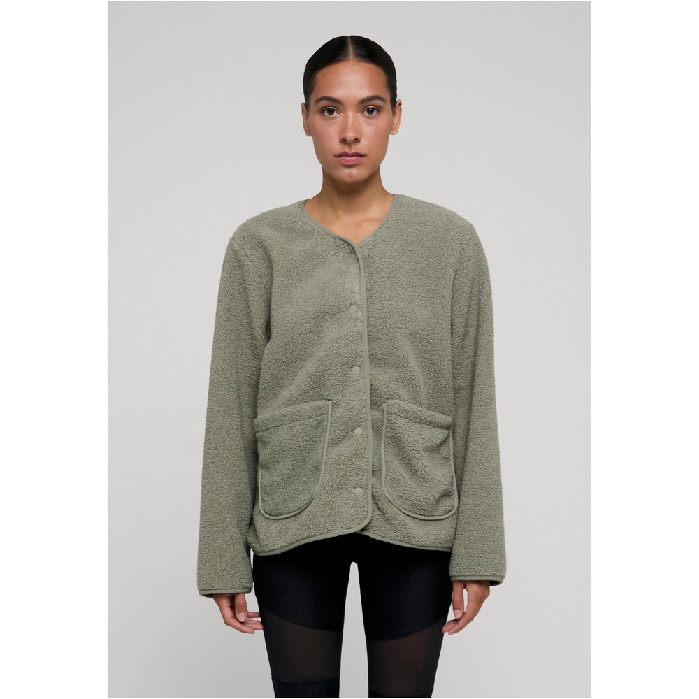 Urban Classics - Buttoned Teddy Jacket - Olive green